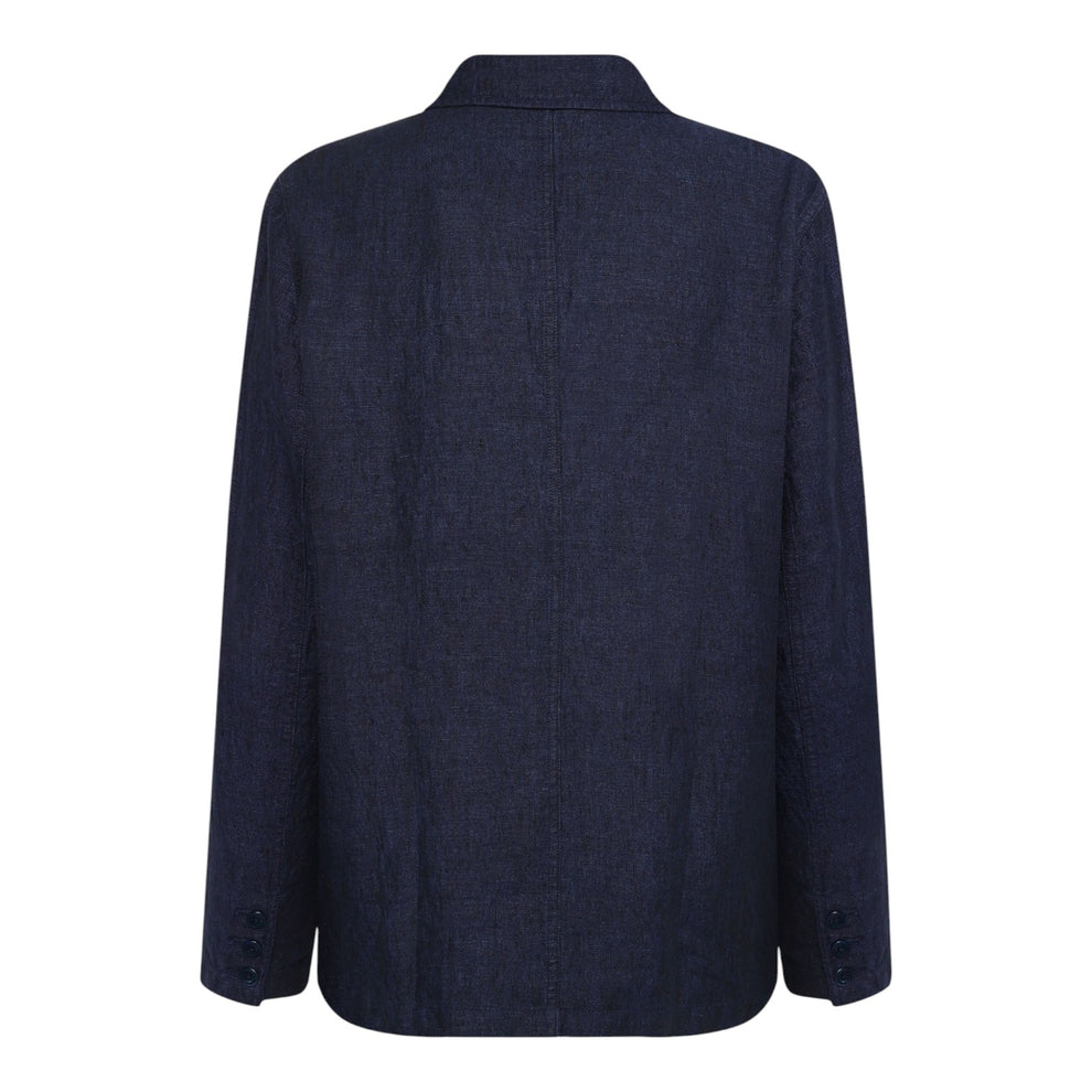 Knowledge Cotton Apparel M Linen Blazer 1450 Yarndyed - Total Eclipse