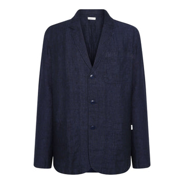 Knowledge Cotton Apparel M Linen Blazer 1450 Yarndyed - Total Eclipse