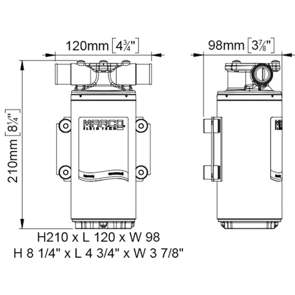 Marco UP1-M universal pumpe 12/24V, 45L/M