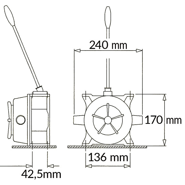 Lænsepumpe manuel 25mm fast arm