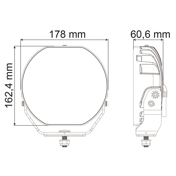 1852 7" LED dækslys 10-30Vdc, 164W LED, Combo 8936 lm
