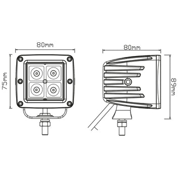 1852 Led Dækslys 10 30 V Dc, 1080 Lm
