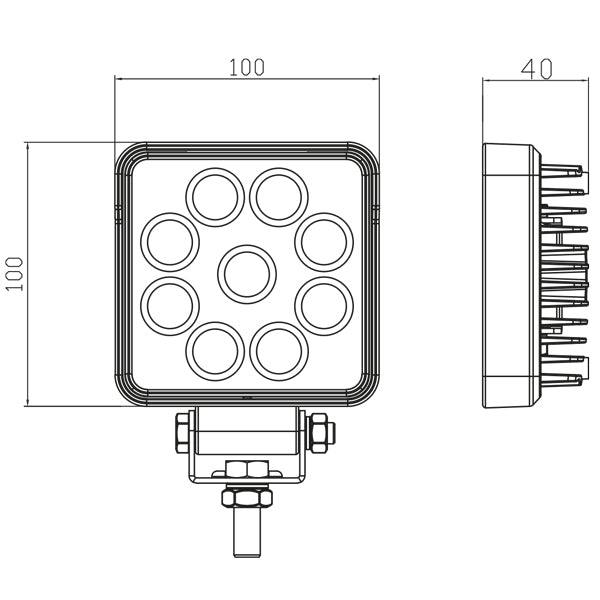 1852 Led Dækslys 10 30 V Dc, 1210 Lm