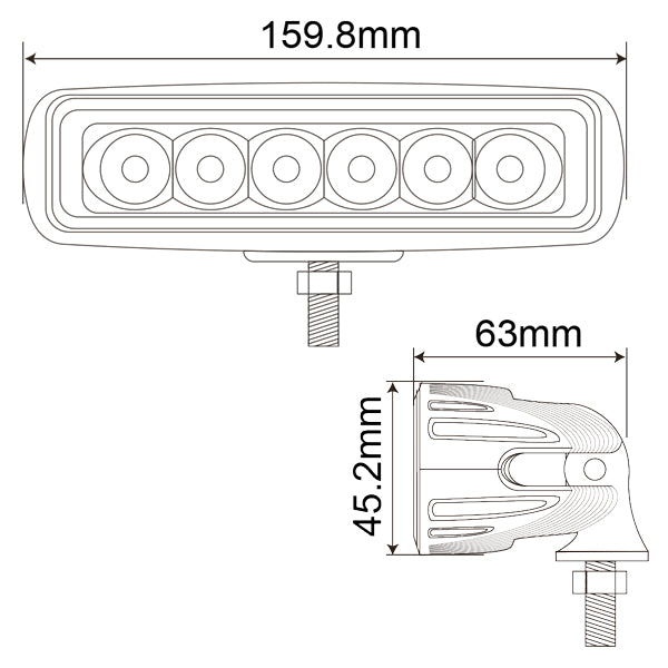 1852 Led Dækslys 10 30 V Dc, 754 Lm