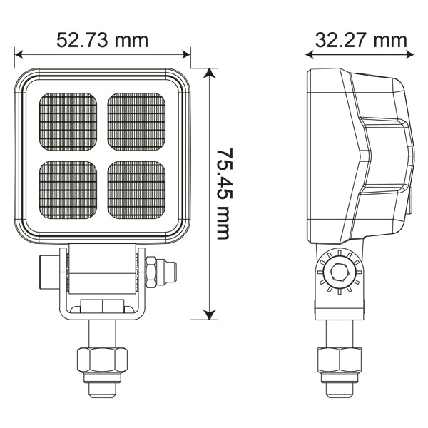 1852 Mini Cube Led Dækslys 10 30 V Dc, 1200 Lm