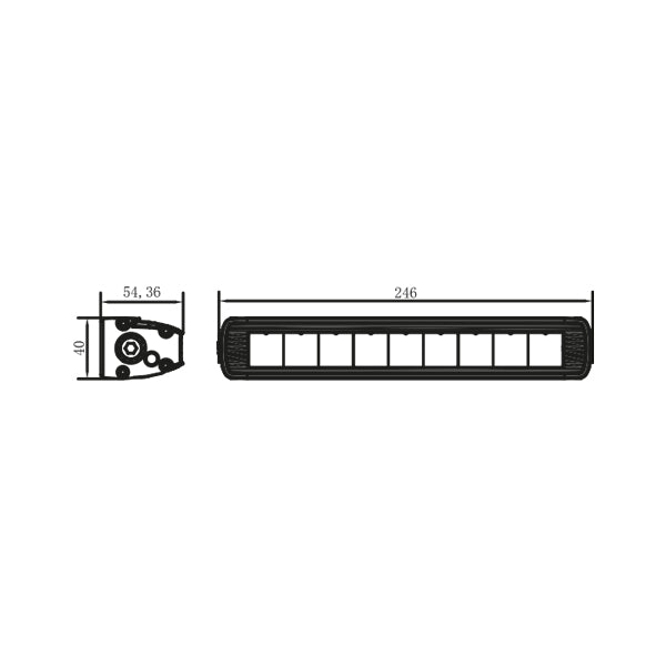 1852 Led Dækslys Slim 26 10 30 V Dc, 3780 Lm