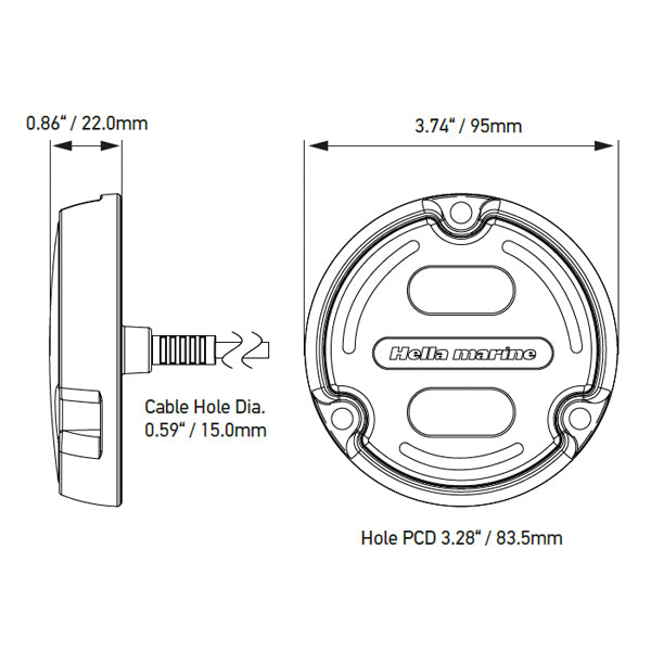 Hella undervandslys Apelo A1 LED, RGB
