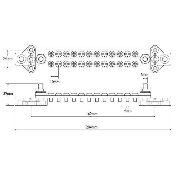 BEP El-samleblok med cover sort, 2 ind / 24 ud
