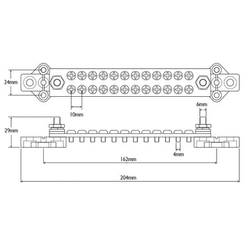BEP El-samleblok med cover sort, 2 ind / 24 ud