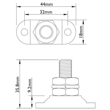 BEP El-kobling enkelt m/cover 6 mm, sort