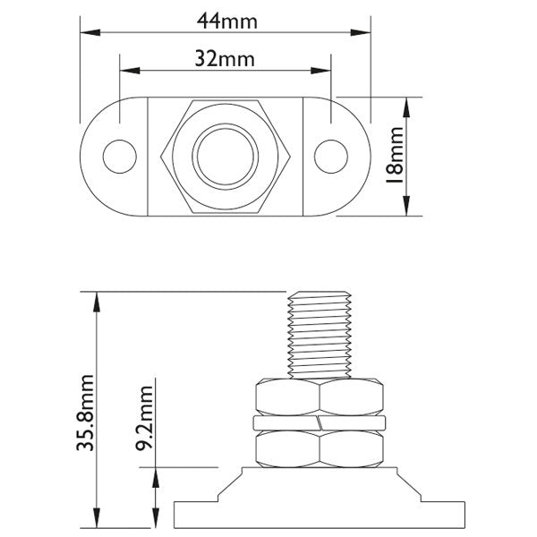 BEP El-kobling enkelt m/cover 6 mm, rød