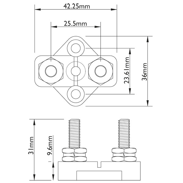 BEP El-kobling dobbelt m/cover 2x6 mm, sort