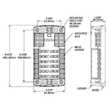 Blue Sea koblingsterminal til jord