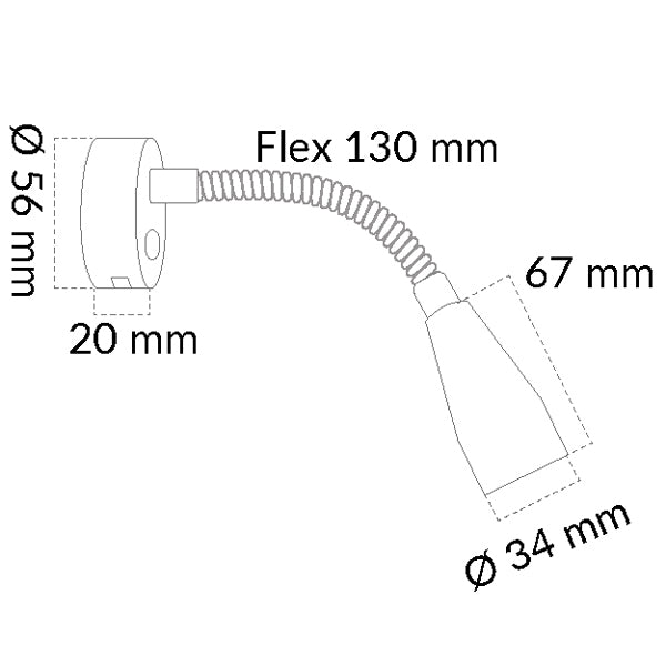Casolux Mary Wall Flex mini væglampe, grå