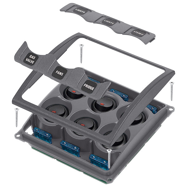 BEP el-panel Contour med 6 kontakter, 12V