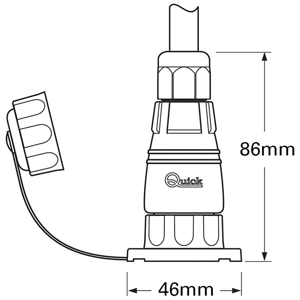 Quick dækstik 3-polet, max 12 Amp