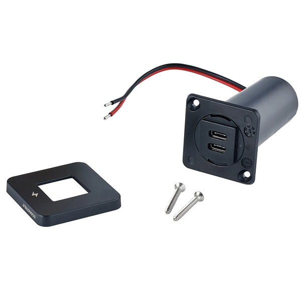 Scanstrut Tile indbygningstik USB-C & USB-C sort