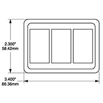 Blue Sea monteringspanel til 3 kontakter