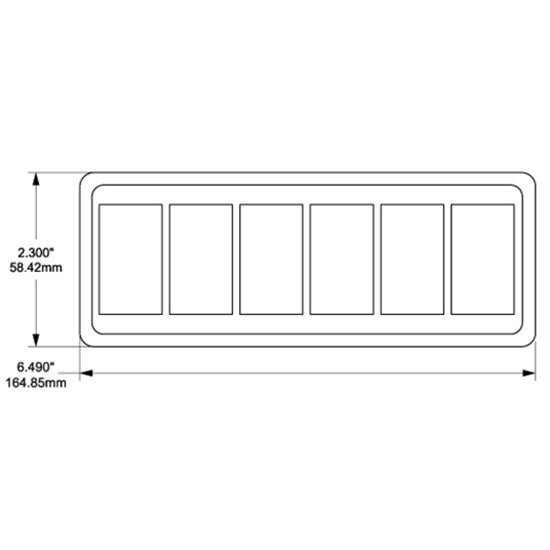 Blue Sea monteringspanel til 6 kontakter