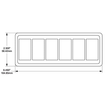 Blue Sea monteringspanel til 6 kontakter