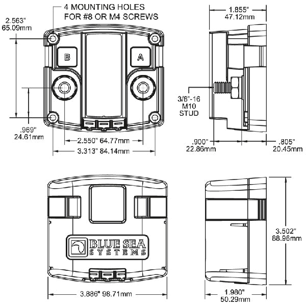 Blue Sea skillerelæ 120A, 12/24V
