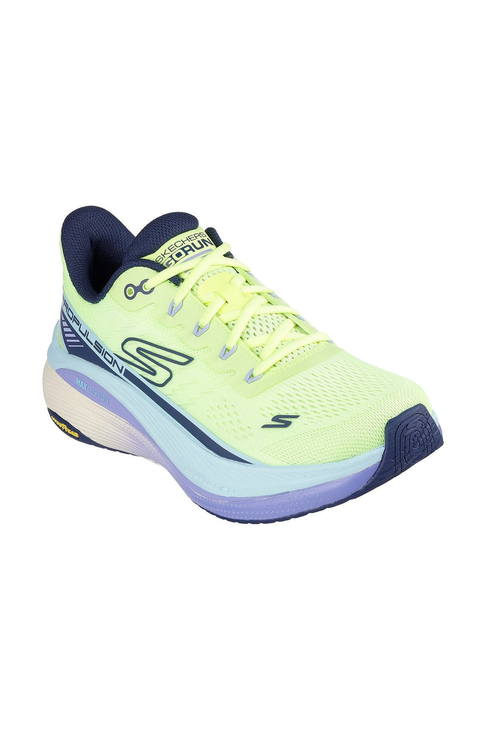 Skechers W Max Cushioning Propulsion Sneakers - Lemon/Navy
