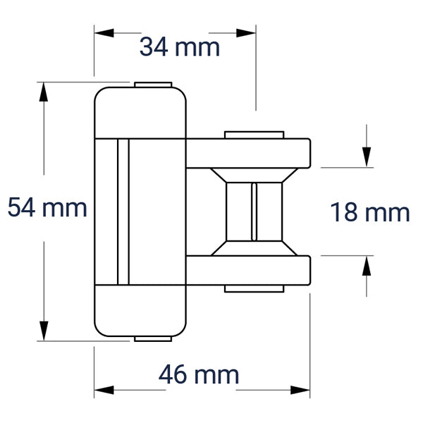 Ronstan S22 CB mellemvogn , 57 x 47mm, LG-skinne