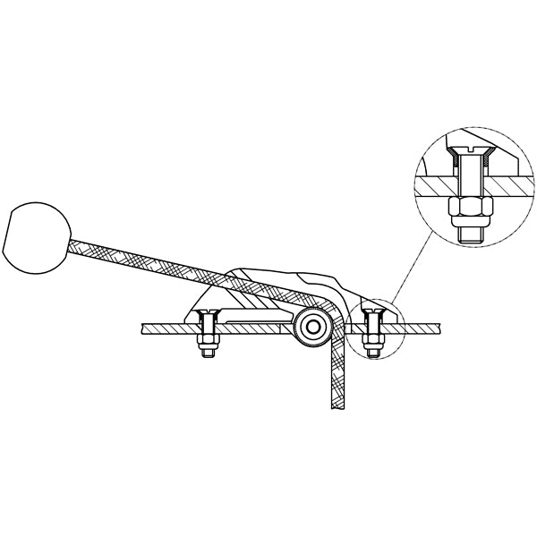 Ronstan V-cleat gennemføring alu, 4-8mm