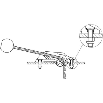 Ronstan V-cleat gennemføring alu, 4-8mm