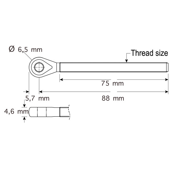 Ronstan øjeterminal 1/4" UNF