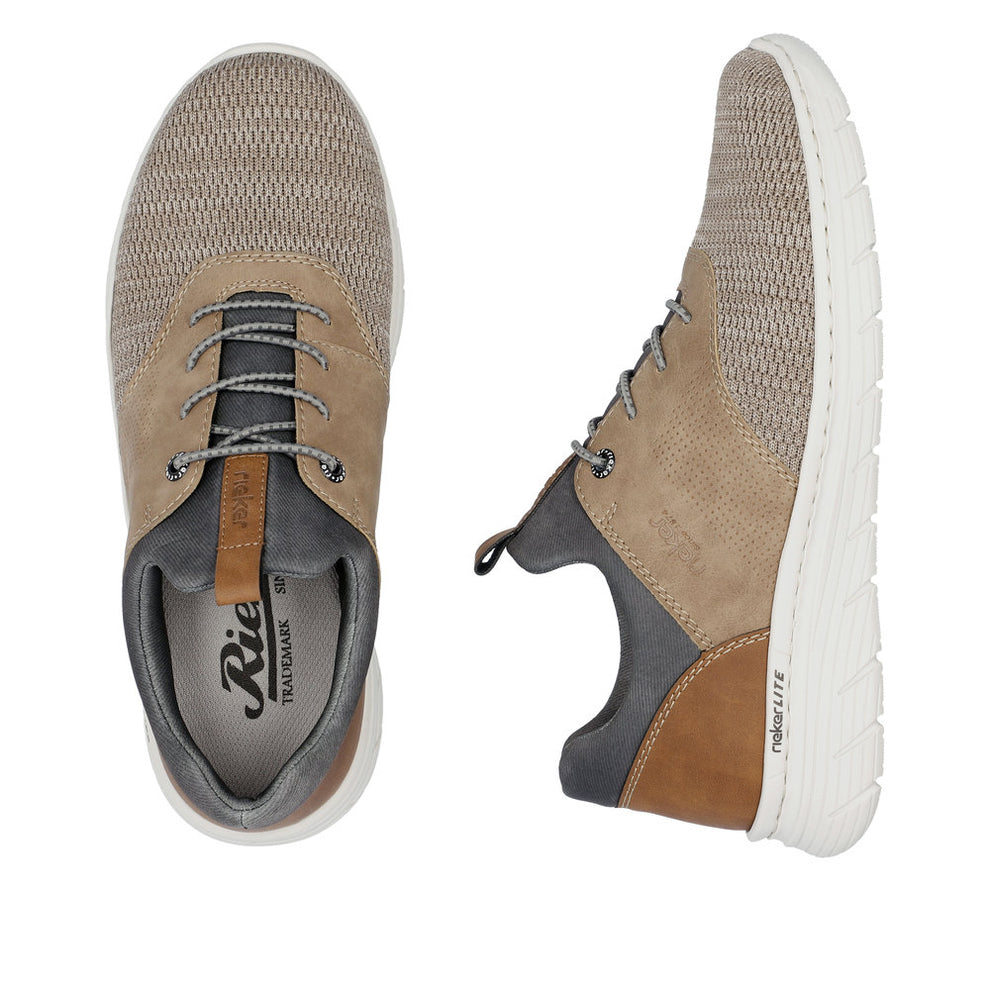 Rieker M Sko m Snøre Beige
