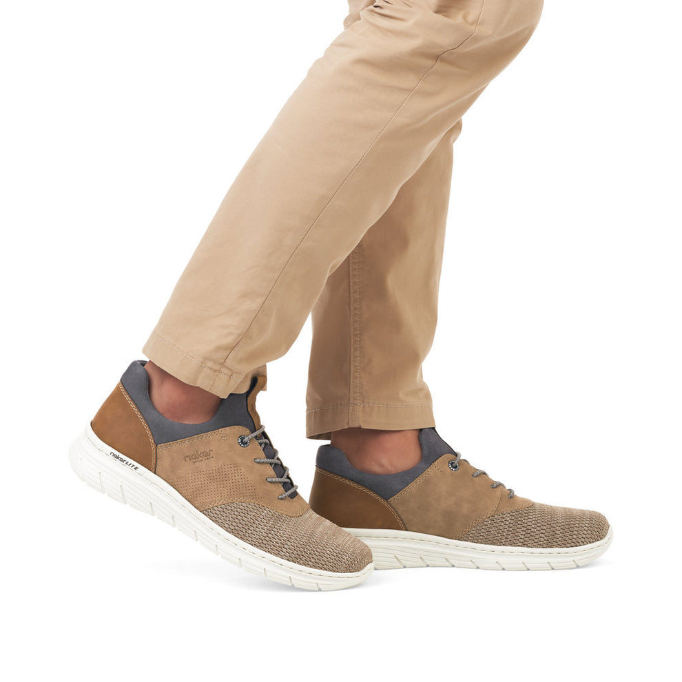 Rieker M Sko m Snøre Beige