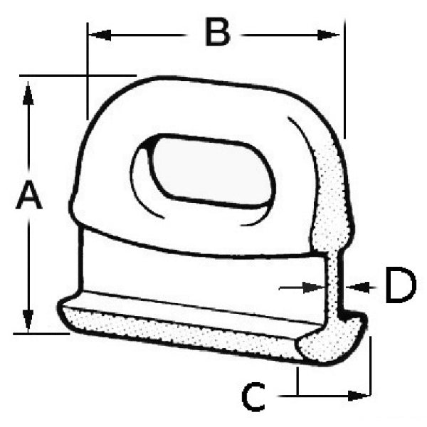 Sejlslæde med spor 14mm