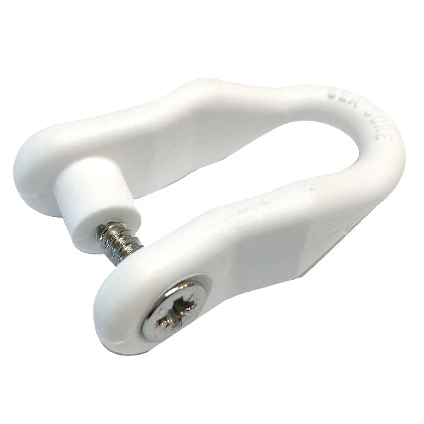 Sjækel hvid nylon m/skrue, Ø6mm