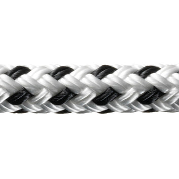 Robline Rio Fortøjningsline Hvid/Sort  - 1 mtr