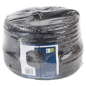 1852 Ankertov fleetet polyester med rustfri kovs sort 12mm 40meter