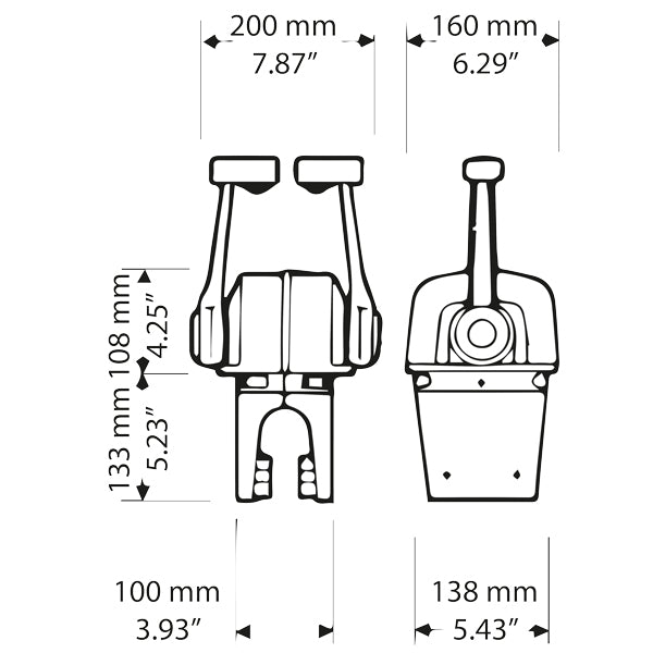 Ultraflex dobbelt gear/gas kontrolbox m/trim B78