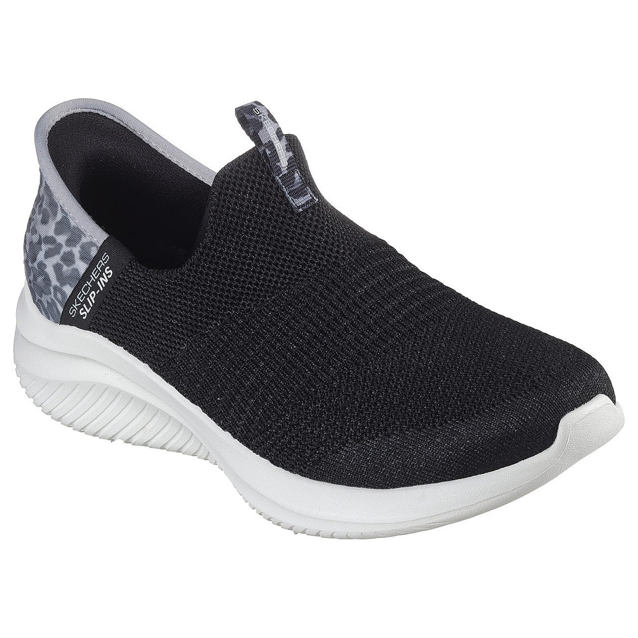 Skechers W Ultra Flex 3.0 Sneakers - Natural Step - Black/Leopard