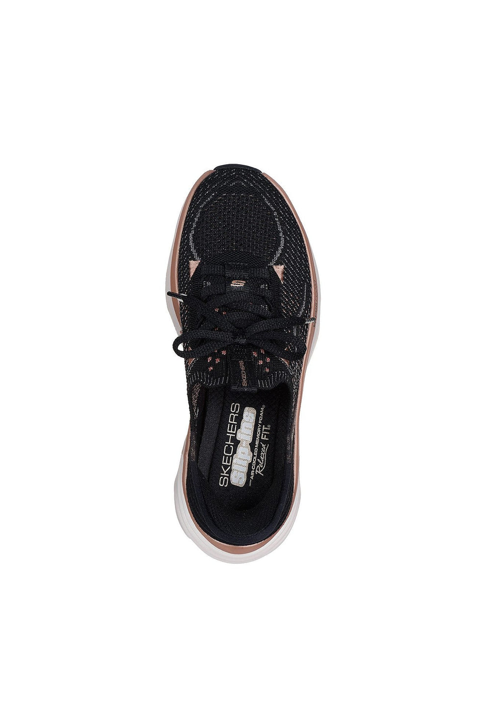 Skechers W D'Lux Vapor-Evening Glow Sneakers - Black/Rosegold