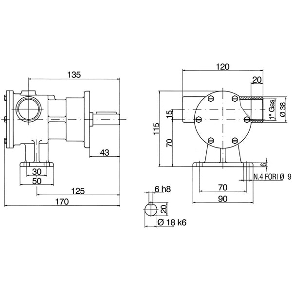 Impeller pumpe 1" PM 36