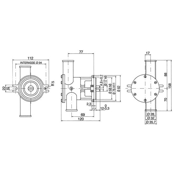Pumpe med flange til motor ST160