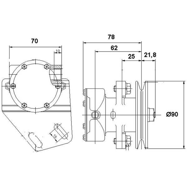 Pumpe med flange til motor ST112