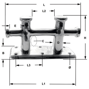 Krydspullert messing dobbelt
