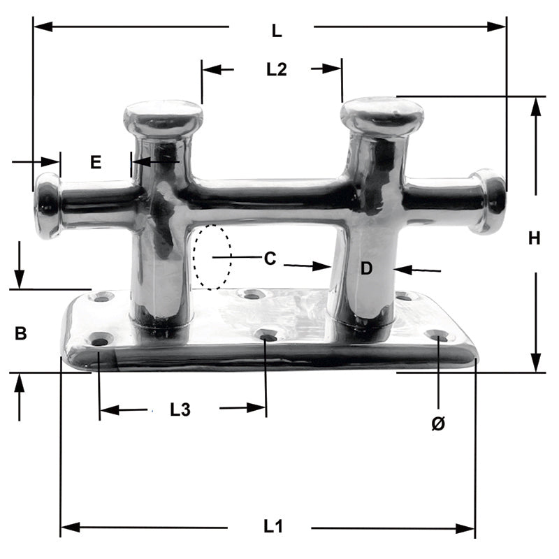 Krydspullert messing dobbelt
