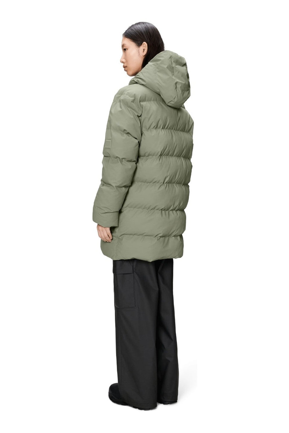 Rains Alta Long Puffer Cargo Jacket W3T4 Drift
