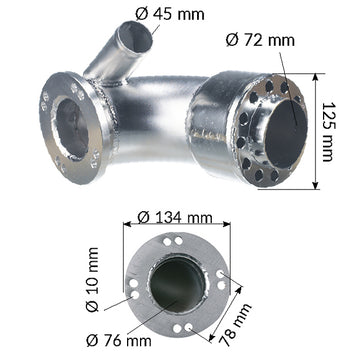 Udstødnings manifold Yanmar 3JH2-TE
