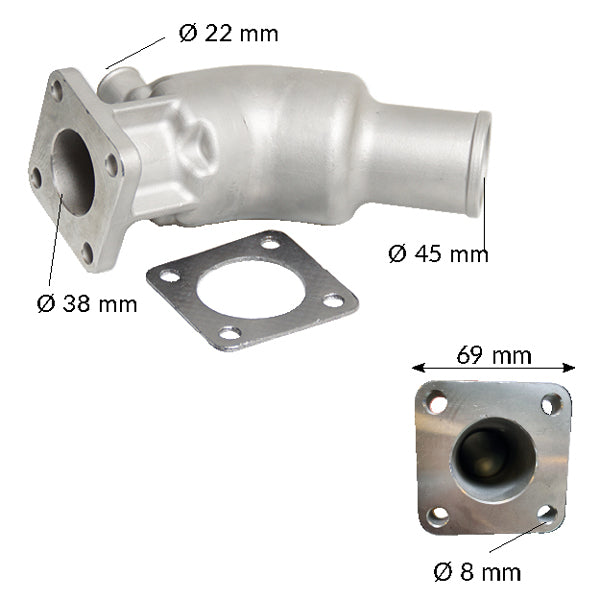 1852 Udstødningsbøjning til Volvo Penta MD2010-40 og D1-D2
