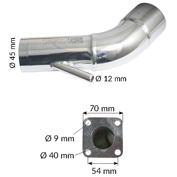 1852 Udstødningsbøjning rustfrit stål Bukh DV10-20-24