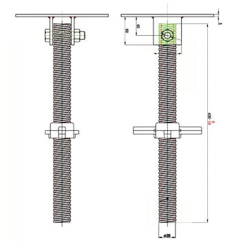 1852 Flad topplade til bådstøtte