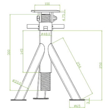1852 bådstøtte/buk motorbåd & sejlbåd max 3000 kg, 35-55cm
